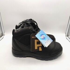 Rockrooster Crisson Mens 6 Inch Steel Toe Side Zip Work Boots Size 11 Wide Black